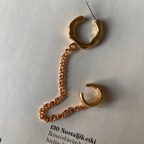 Zincirli Earcuff TEK Küpe