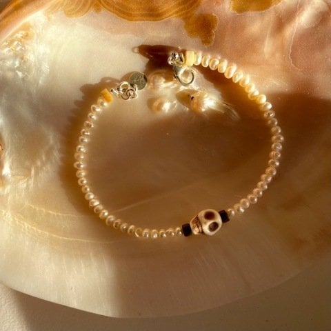 Kuru Kafa Kum İnci Erkek Bileklik