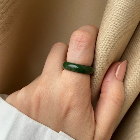 Koyu Yeşim  Taş Yüzük