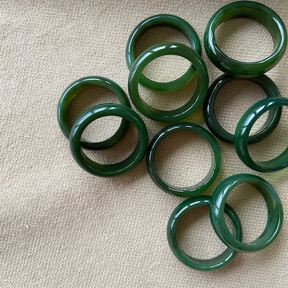 Koyu Yeşim  Taş Yüzük