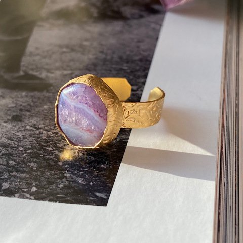 Ametist Yuvarlak Yüzük