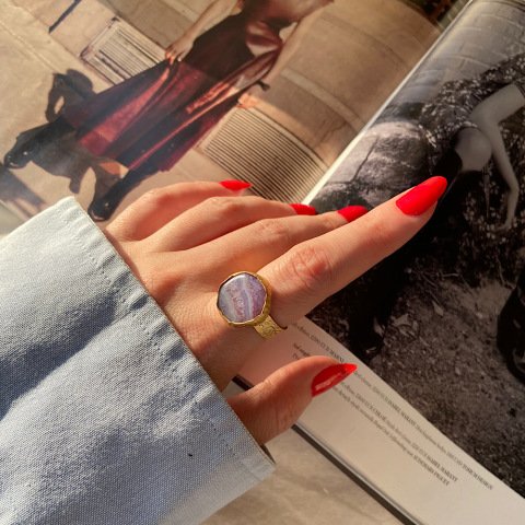 Ametist Yuvarlak Yüzük