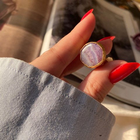 Ametist Yuvarlak Yüzük