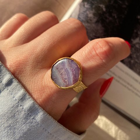 Ametist Yuvarlak Yüzük