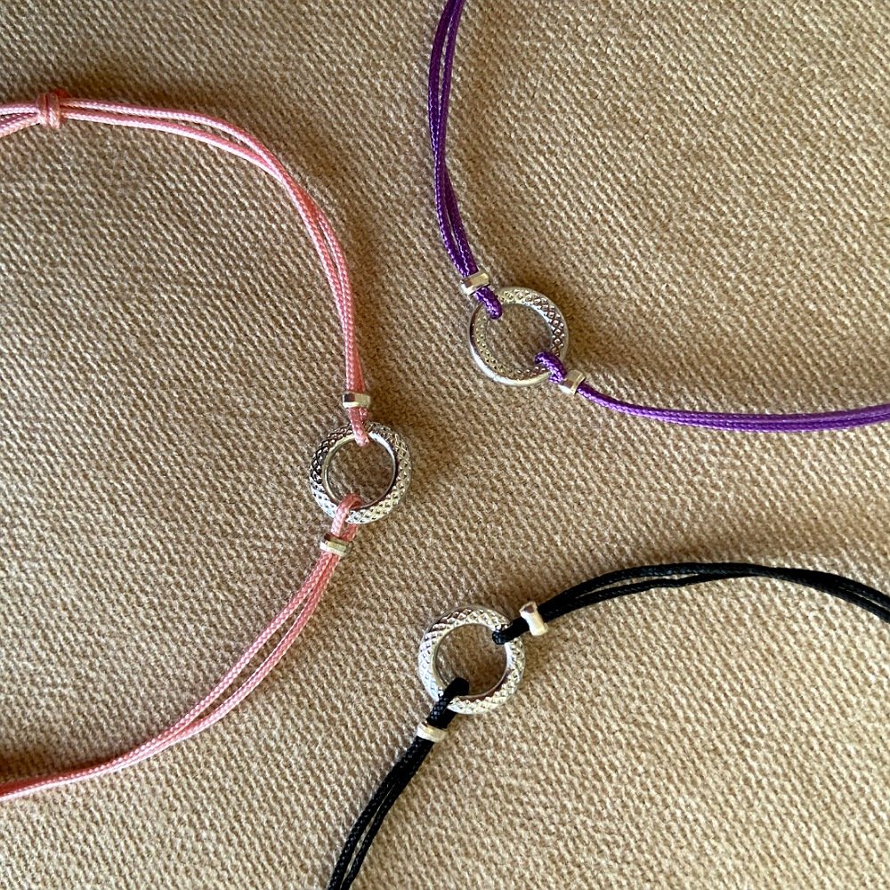 Minimal Doku Gümüş Halka Erkek Bileklik