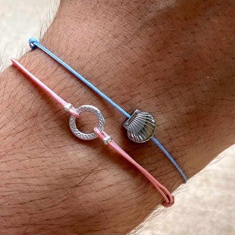 Minimal Doku Gümüş Halka Erkek Bileklik