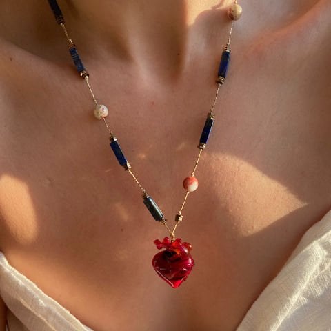 Yürek's Anatomia Agamolite ve Lapis Taş Kolye