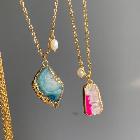 Mikonos Agat Uzun Kolye