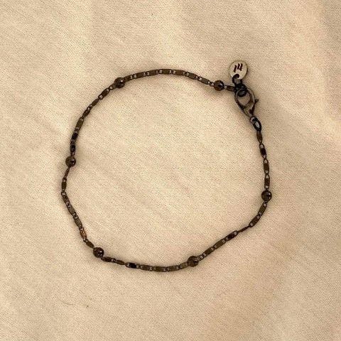 Füme Topçuklu Erkek Zincir Bileklik