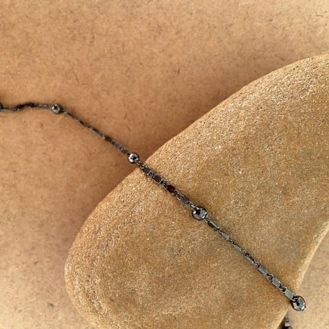 Füme Topçuklu Erkek Zincir Bileklik