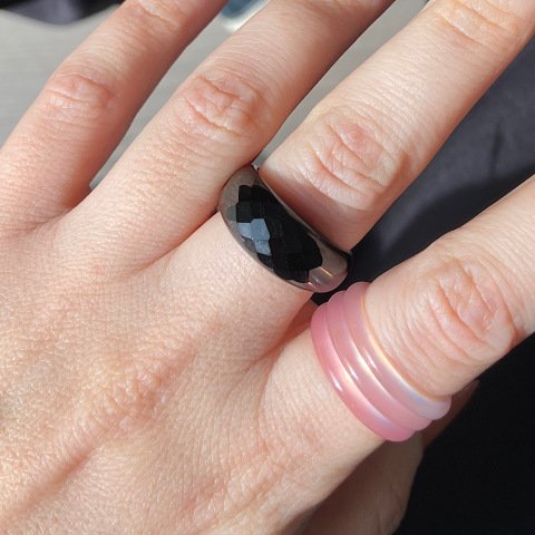 İnce Pembe Kuvars Taş Yüzük