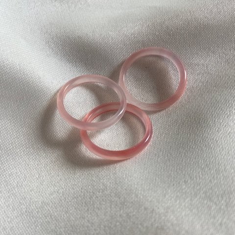 İnce Pembe Kuvars Taş Yüzük