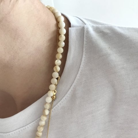 Horn Aventurin ve Sedef Taşlı Kolye