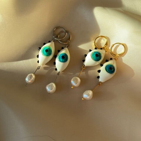 İnci Damlası Göz Küpe