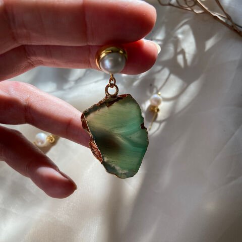 Bali Agat Doğal Taş Küpe