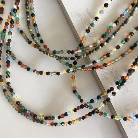 Fasetli Doğal Taş Mix Kolye