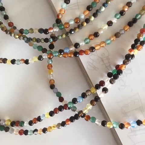 Fasetli Doğal Taş Mix Kolye