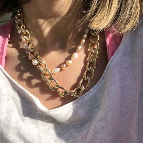 Üç Renk İnci Kolye