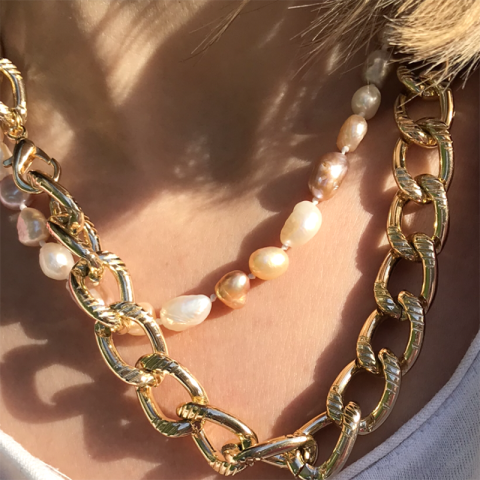 Üç Renk İnci Kolye