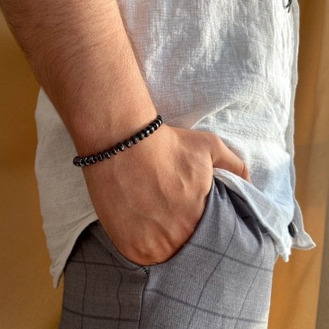 Caterpillar Hematit Erkek Bileklik