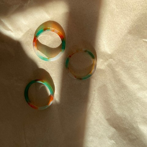 Ala Akik İnce Taş Yüzük