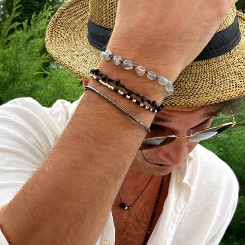 Black Zikzak Hematit Erkek Bileklik