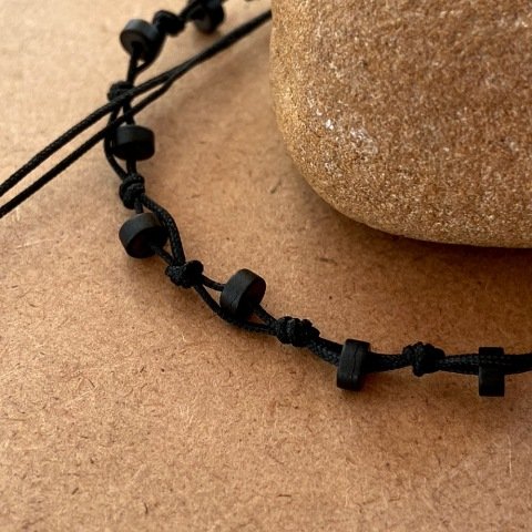 Black Zikzak Hematit Erkek Bileklik