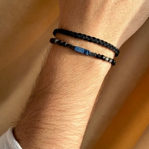 Black Braid Örgü Erkek Bileklik