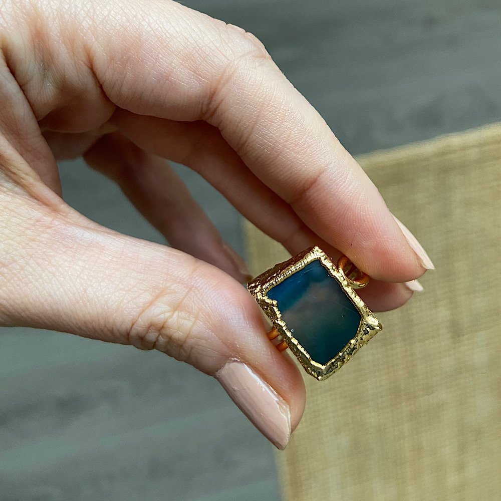 Lago Di Nemi 2 Agat Doğal Taş Yüzük