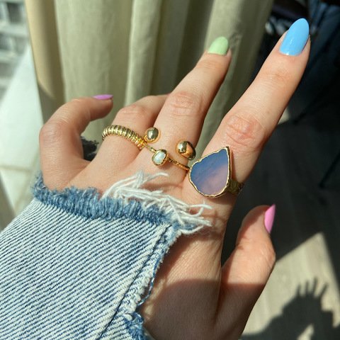 Manhattan 2 Agat Doğal Taş Yüzük