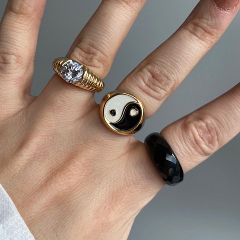 Ying Yang Heart Yüzük
