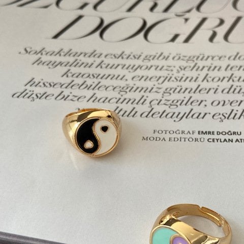 Ying Yang Heart Yüzük