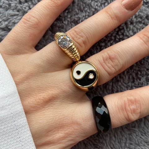 Ying Yang Heart Yüzük