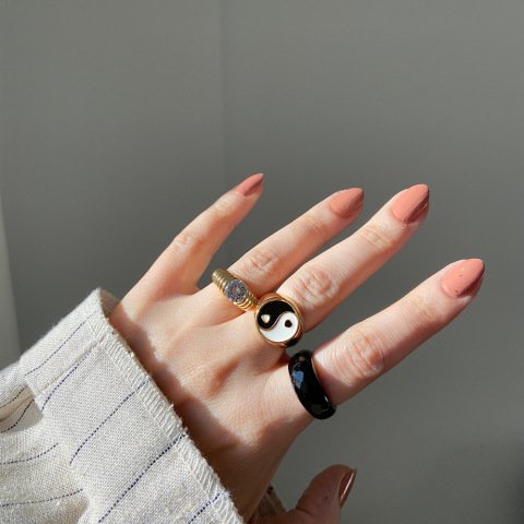 Ying Yang Heart Yüzük