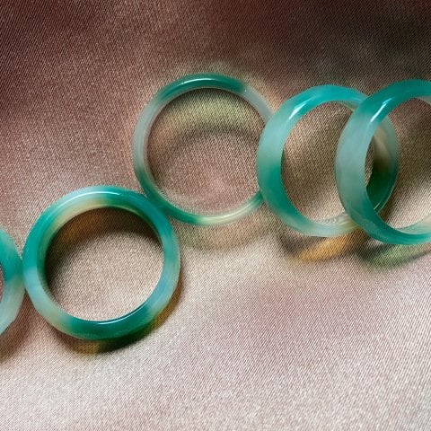 Fasetli Mint Akik Taş Yüzük