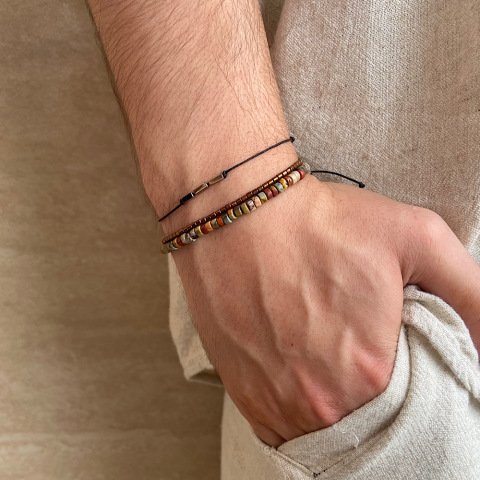 Triple Blok Hematit Erkek Bileklik