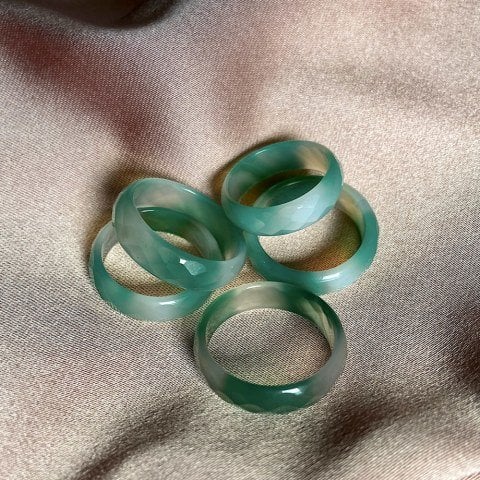 Fasetli Mint Akik Taş Yüzük