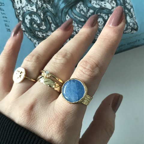 Mavi Akik Doğal Taş Yüzük