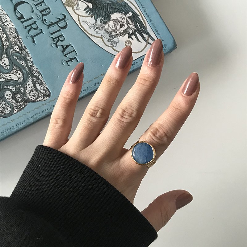 Mavi Akik Doğal Taş Yüzük