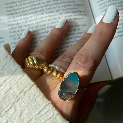 Kelebekler Vadisi Agat Doğal Taş Yüzük