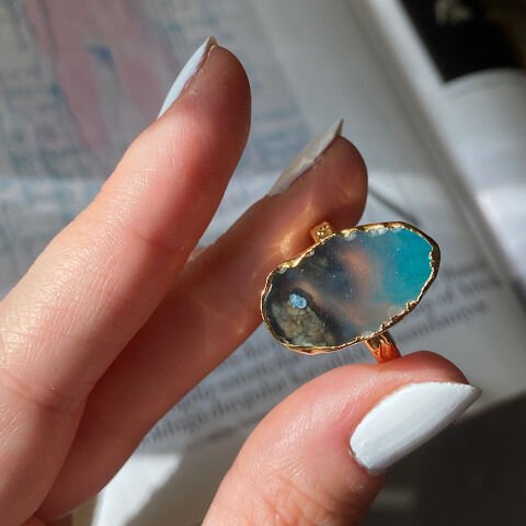 Kelebekler Vadisi Agat Doğal Taş Yüzük