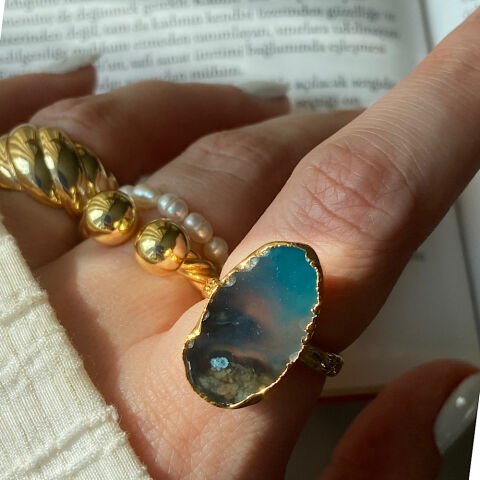 Kelebekler Vadisi Agat Doğal Taş Yüzük