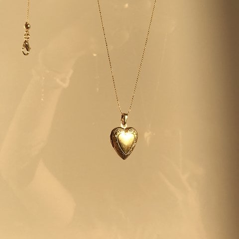 Vintage Hatıra Kalp Kolye