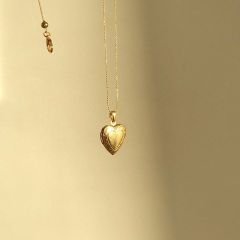 Vintage Hatıra Kalp Kolye