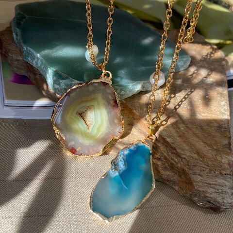 Santorini Agat Uzun Kolye