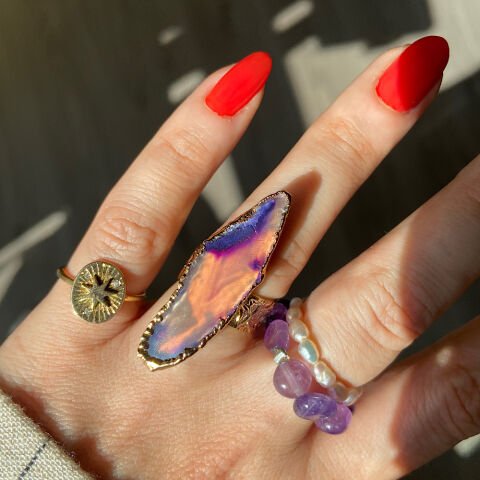 Le Spezia Agat Doğal Taş Yüzük