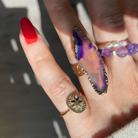 Le Spezia Agat Doğal Taş Yüzük