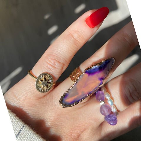 Le Spezia Agat Doğal Taş Yüzük