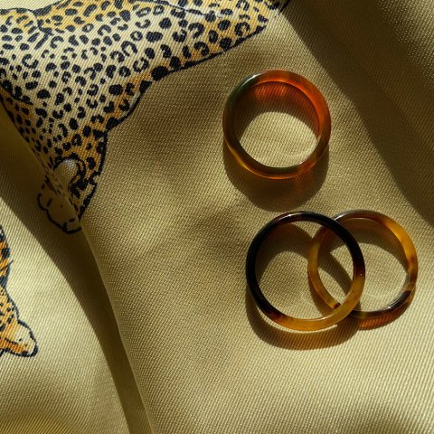 İnce Koyu Kahve Akik Taş Yüzük