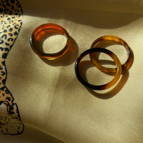 İnce Koyu Kahve Akik Taş Yüzük